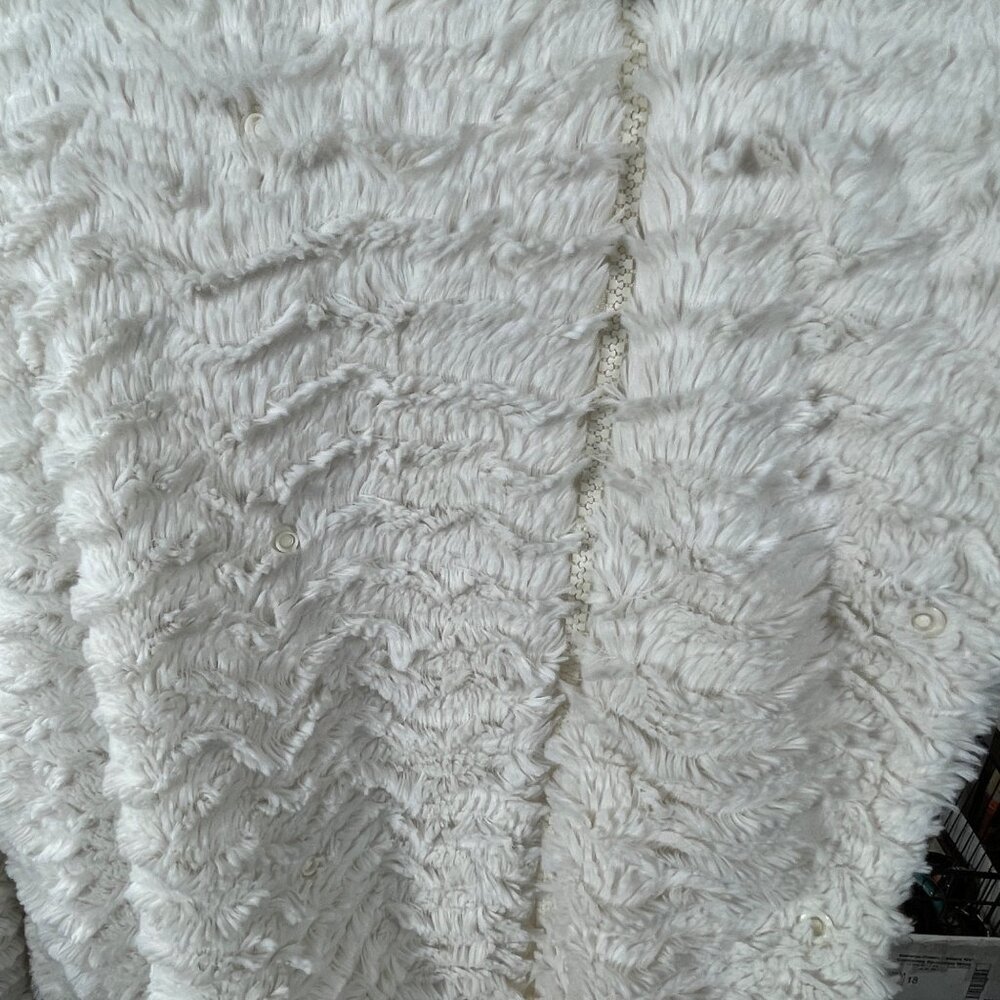 Patagonia Pelage Fleece Jacket M Medium Cream Fuzzy Double Breasted - Picture 4 of 9